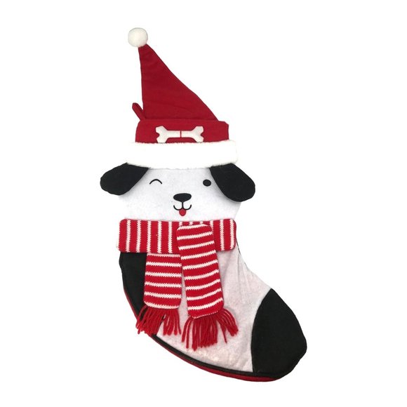 Inter American Products Other - Large Puppy Dog with Santa Hat and Scarf Christmas Stocking for Dog or Human